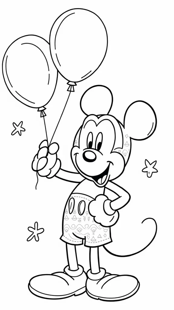 Lindas páginas para colorear de Mickey Mouse